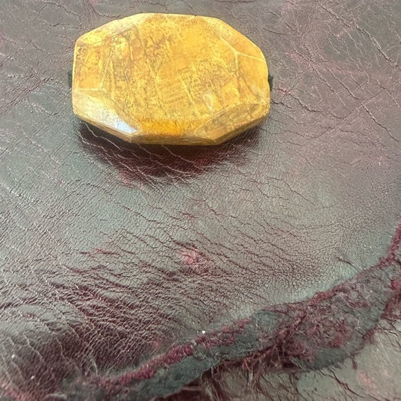 Softest Organic Looking Handcrafted Burgundy Leather Pouch Signed Artist - Picture 3 of 7